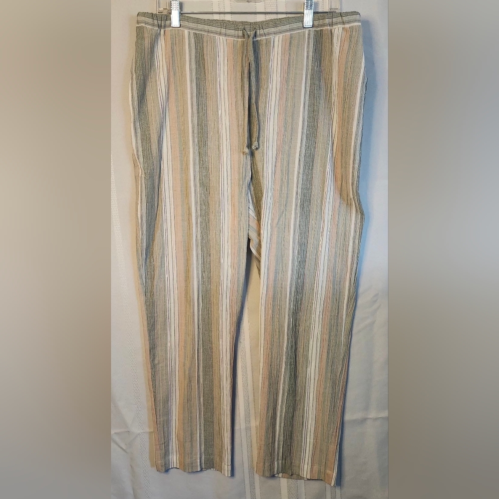 TravelSmith Multicolor Striped Straight Leg Pants
